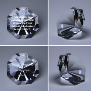 Diament duży grawerowany prezent na Rocznicę Ślubu 12x9,5cm - model 3003-0