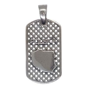 Biżuteria Patriotyczna Nieśmiertelnik Polska Srebro pr.925, 45x20 mm 5,1g