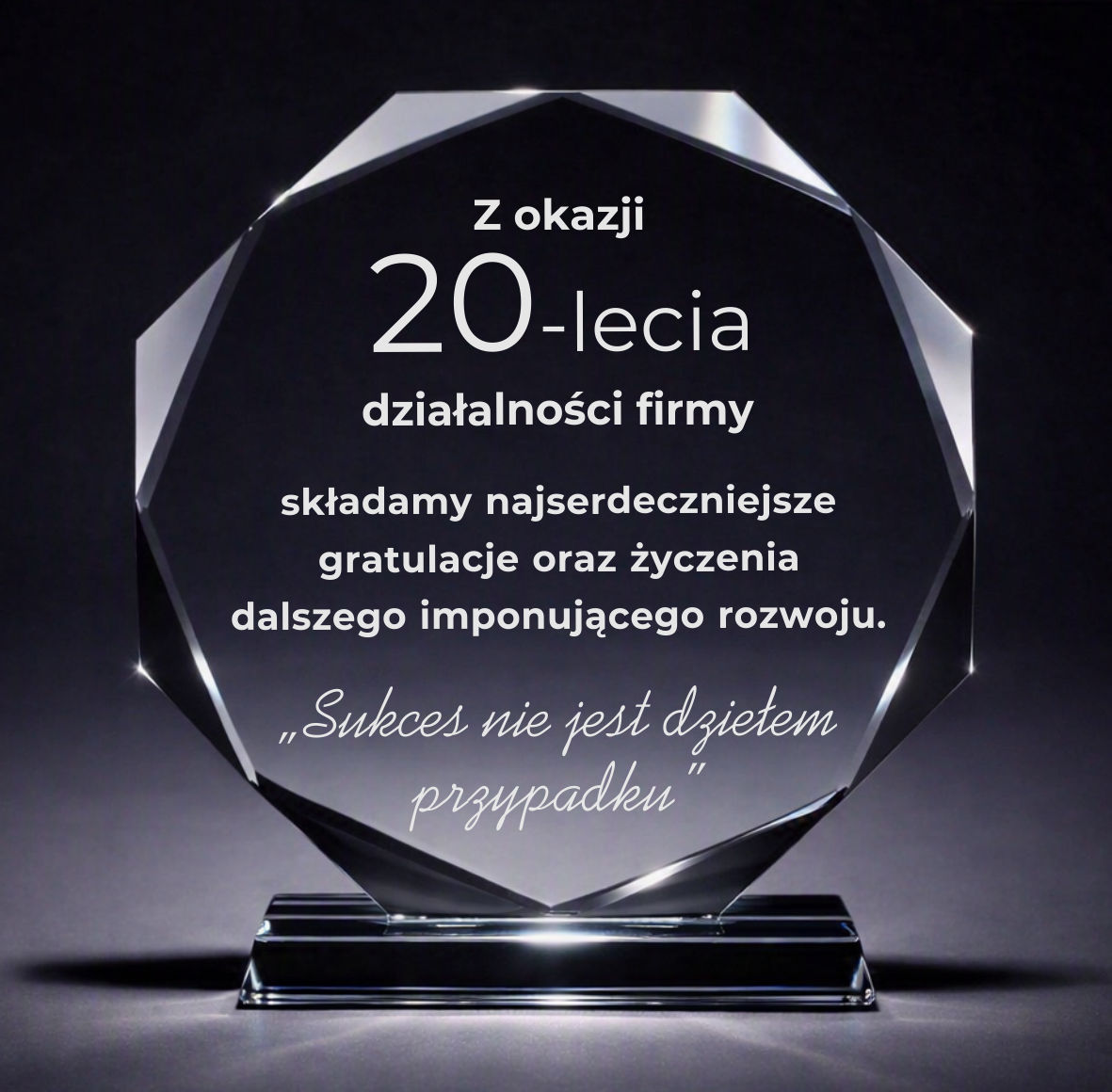 LC006 grawerowany prezent na rocznicę firmy 20x18 cm