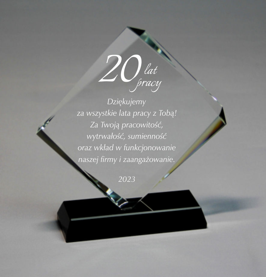 073 statuetka grawerowany upominek na jubileusz dla pracownika 20x18cm