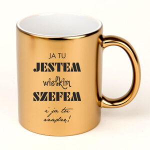 Złoty kubek dla szefa z nadrukiem 325ml