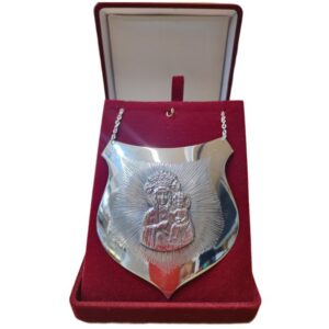 Klasyczny srebrny ryngraf Matka Boska Częstochowska 8x7,5 cm 27,3g R01