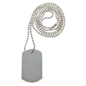 Grawerowany nieśmiertelnik z łańcuszkiem srebro pr.925, 38x23 mm 16,2g
