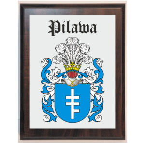 Artystyczny herb na drewnie 20×25 cm – Twoja historia w szlachetnej oprawie