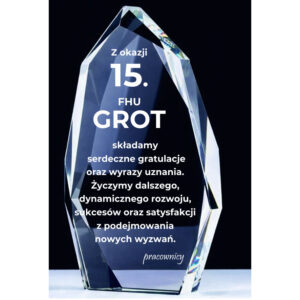 LC000-119 grawerowana statuetka dla szefa z okazji rocznicy firmy18x13x4cm